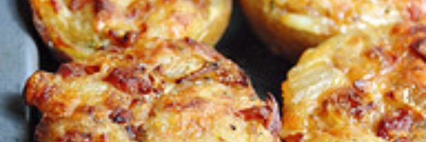 Patatas rellenas de champiñones a la crema