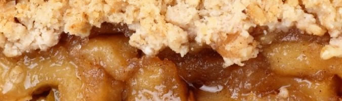 Apple Crumble es un pastel con frutas al horno
